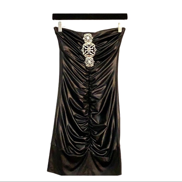 Bebe RHINESTONE BLACK DRESS Size Small - Picture 8 of 8